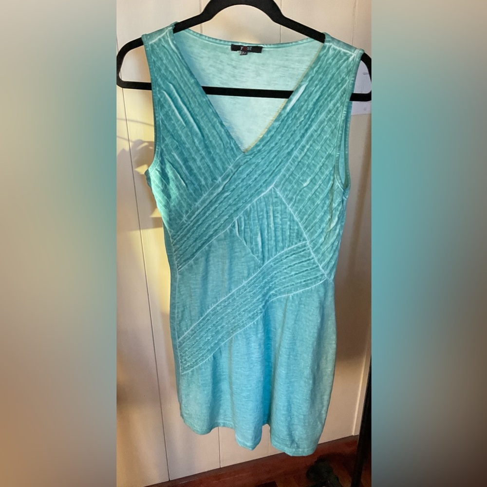 Yest, Elegant Teal Sleeveless Women's Tank Dress